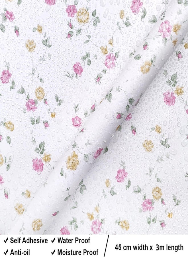 ROSASTELLA Self Adhesive Decorative Peel Stick Waterproof Floral Wallpaper Wall Decor Removable Wall Sticker for Living Room Hall Decoration PVC Vinyl DIY Wall Stickers 45x304cm - Image 5